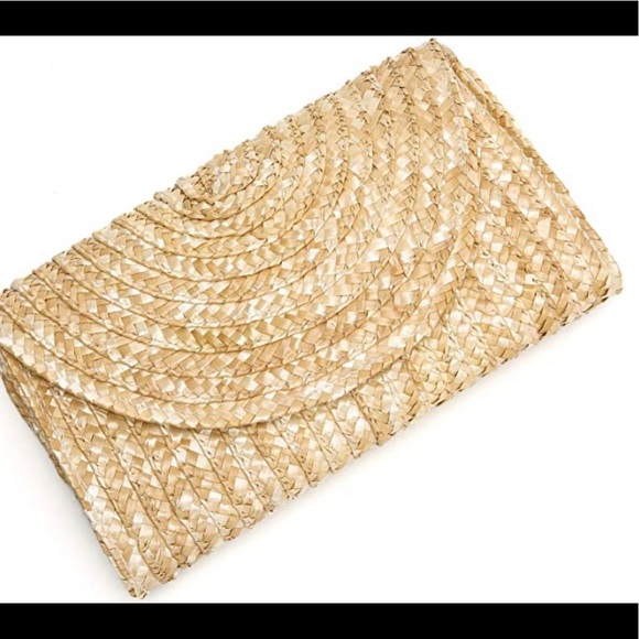 Straw Clutch Handbag Straw Envelope Bag - Picture 1 of 9